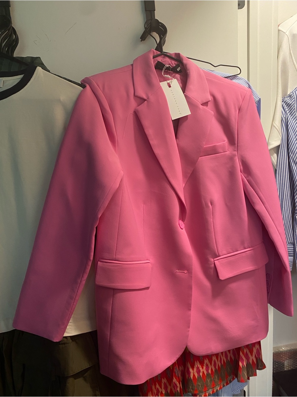 Endless Rose Hot Pink Single-Button Blazer